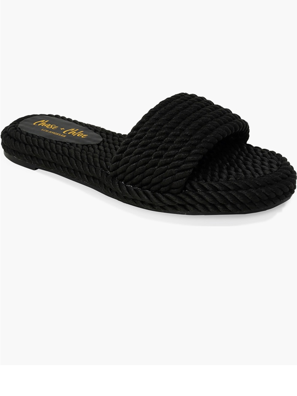 Chase + Chloe Black Portia Slide Sandals